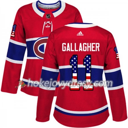 Dámské Hokejový Dres Montreal Canadiens Brendan Gallagher 11 2017-2018 USA Flag Fashion Černá Adidas Authentic